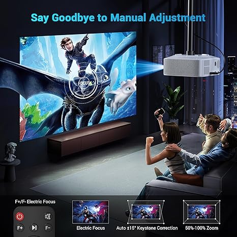 NICPOW Full HD 1080P Projector